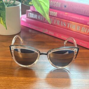 Quay Australia My Girl Silver and Clear Cat Eye Sunglasses